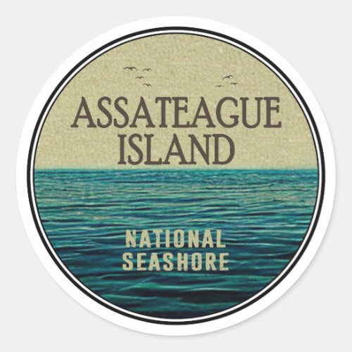 Assateague Island National Seashore Ocean Birds Classic Round Sticker