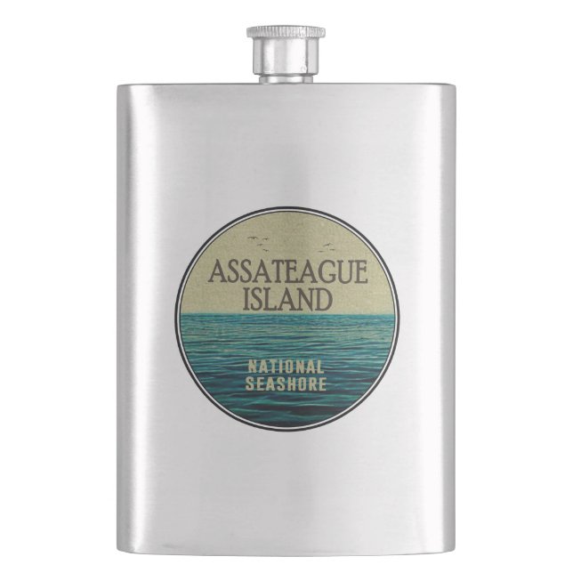 Assateague Island National Seashore Ocean Birds Flask (Front)