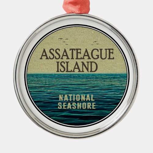 Assateague Island National Seashore Ocean Birds Metal Ornament