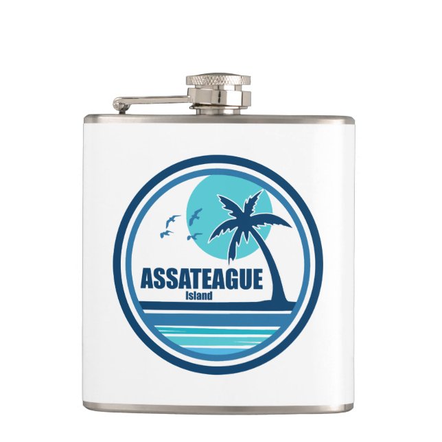 Assateague Island Palm Tree Birds Flask (Front)