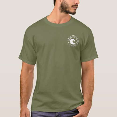 Assateague Island White Ocean Wave Circle Design T_Shirt