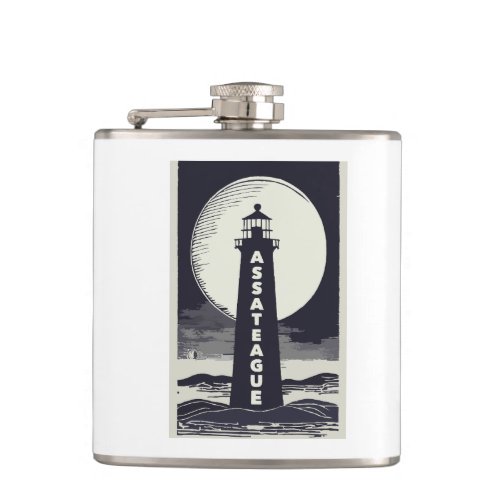 Assateague Lighthouse Virginia Moon Flask