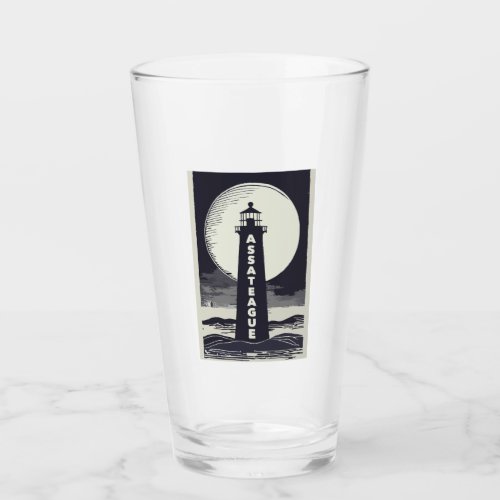 Assateague Lighthouse Virginia Moon Glass