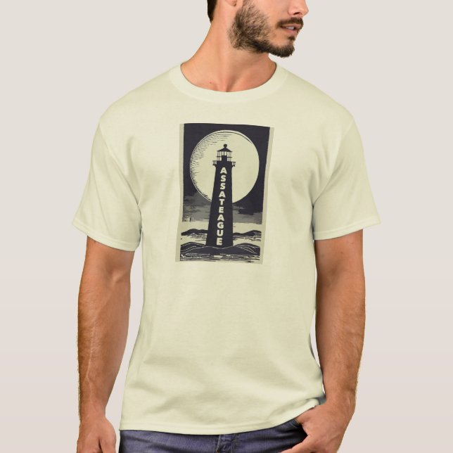 Assateague Lighthouse Virginia Moon T-Shirt (Front)