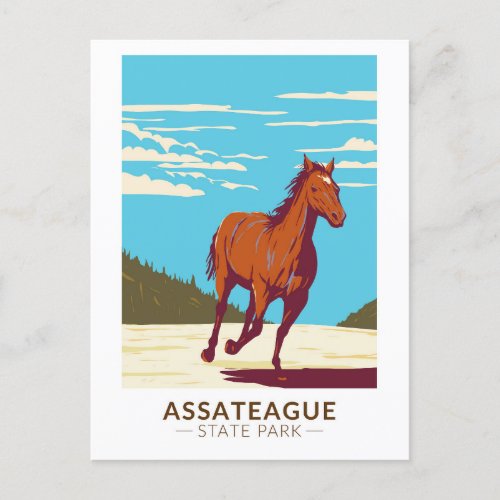 Assateague State Park Maryland Badge Postcard