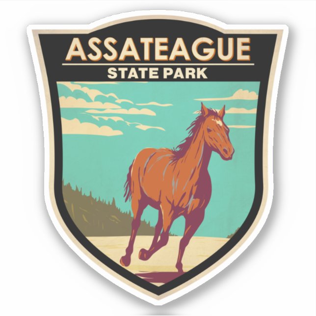 Assateague State Park Maryland Badge Sticker (Front)