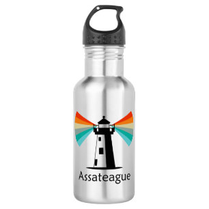 Assateague Virginia Lighthouse Rainbow Stainless Steel Water Bottle