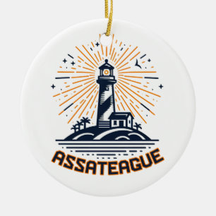 Assateague Virginia Lighthouse Sunrise Ceramic Ornament