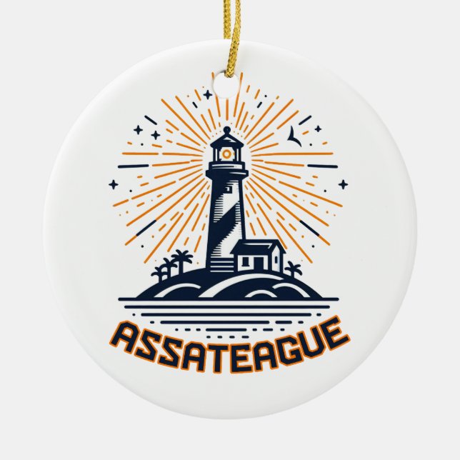 Assateague Virginia Lighthouse Sunrise Ceramic Ornament (Front)