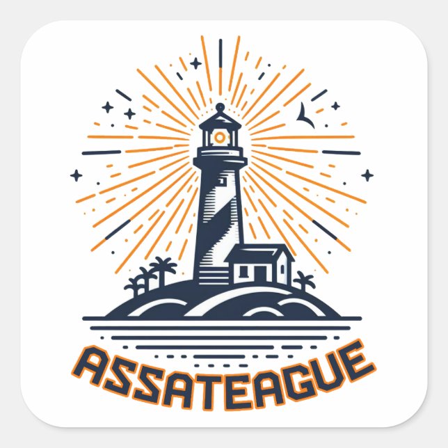 Assateague Virginia Lighthouse Sunrise Square Sticker (Front)
