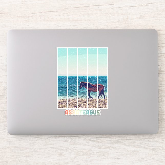 Assateague Wild Horse Beach Sticker (Computer)