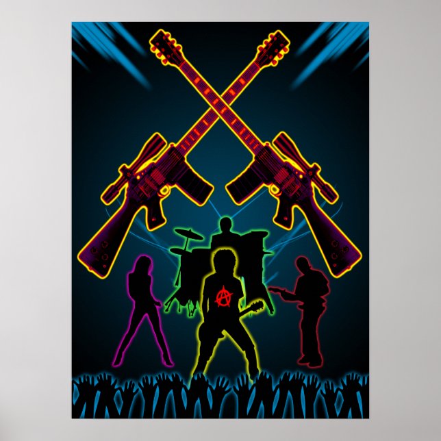 Assault Guitar Blacklight Poster (Front)