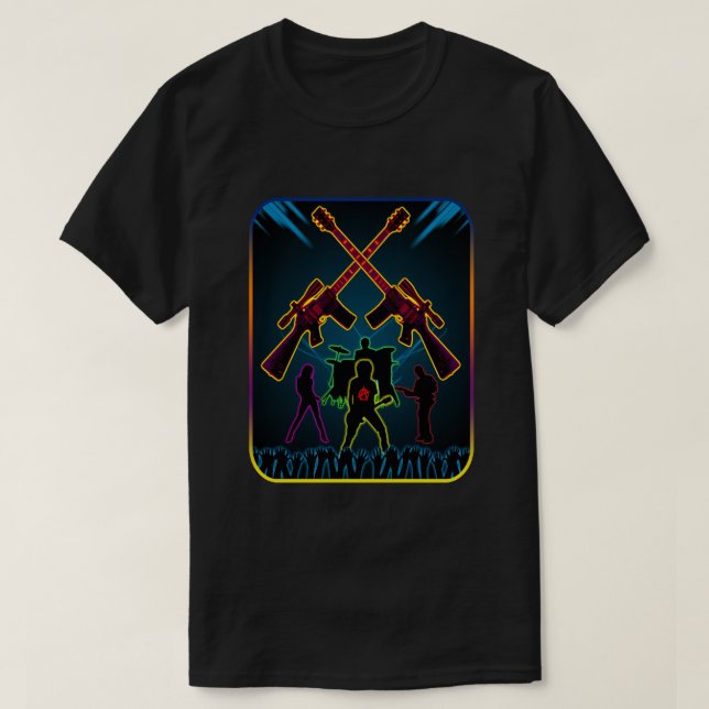 Assault Guitar Blacklight T-Shirt (Design Front)