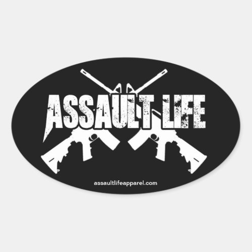 Assault Life _ Old School AR Oval Sticker