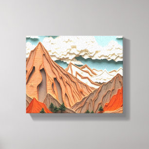 Assemblage 03: Orange Mountains Canvas Print