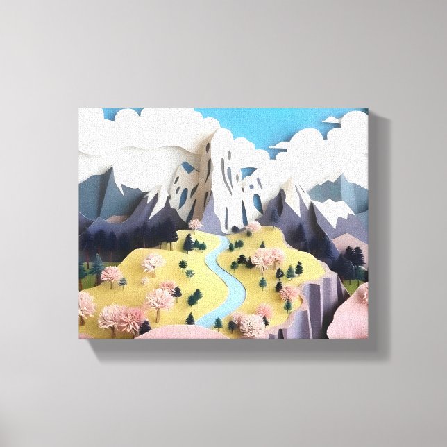 Assemblage Pastel Valley Canvas Print (Front)