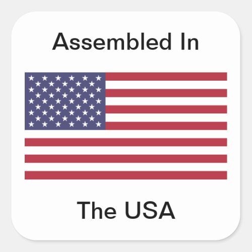 Assembled In The USA Square Sticker