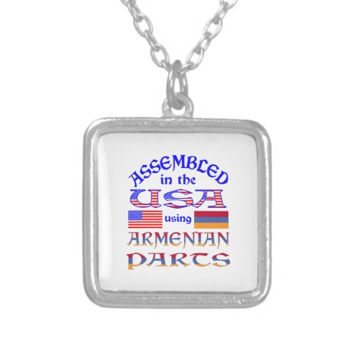 Assembled in the USA Using Armenian Parts Silver Plated Necklace