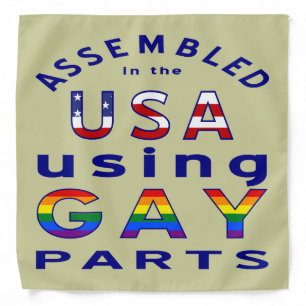 Assembled in USA Gay Parts  Bandana