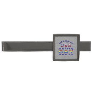 Assembled in USA Gay Parts Gunmetal Finish Tie Clip