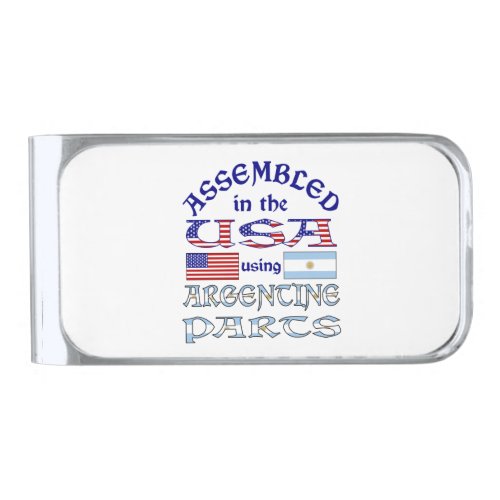 Assembled in USA Using Argentine Parts Silver Finish Money Clip