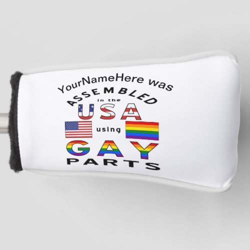 Assembled in USA Using Gay Parts Personalized Golf Head Cover