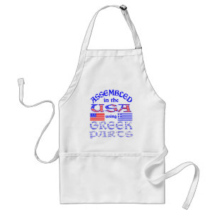 Assembled in USA Using Greek Parts Adult Apron
