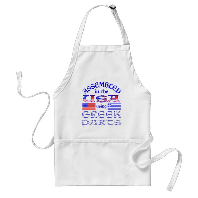 Assembled in USA Using Greek Parts Adult Apron (Front)