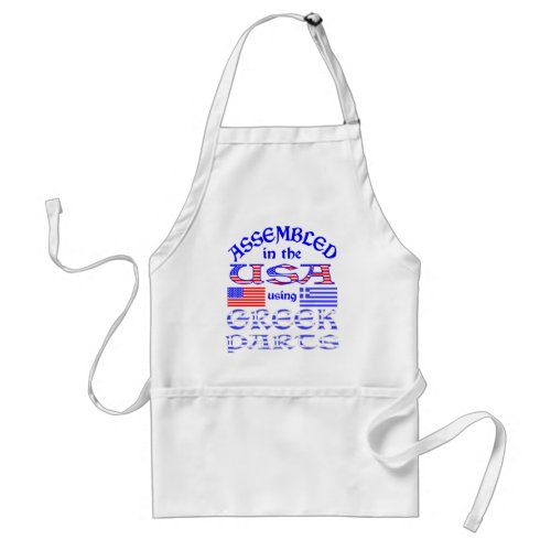 Assembled in USA Using Greek Parts Adult Apron
