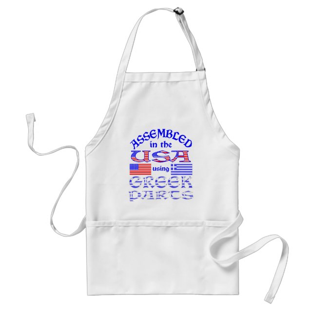 Assembled in USA Using Greek Parts Adult Apron (Front)