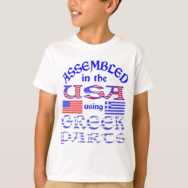 Assembled in USA Using Greek Parts Boy's T-Shirt (Front)