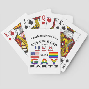 Assembled USA Gay Parts Personalized Name  Poker Cards
