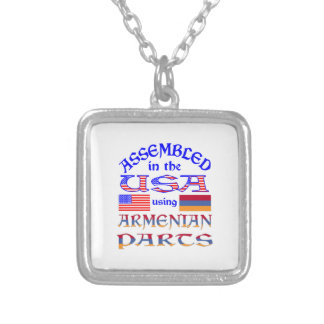 Assembled USA Using Armenian Parts Silver Plated Necklace