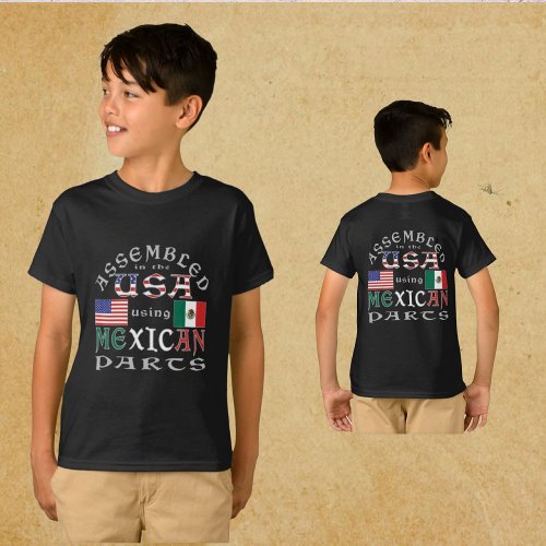 Assembled USA Using Mexican Parts Personalize Boys T_Shirt