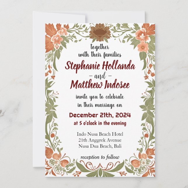 Assembling a Dedicated Team of Wedding Vendors -  Invitation (Front)