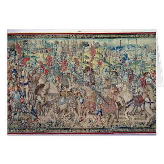 Assembling the Riders, from the tapestry of 'David Cards (Front Horizontal)