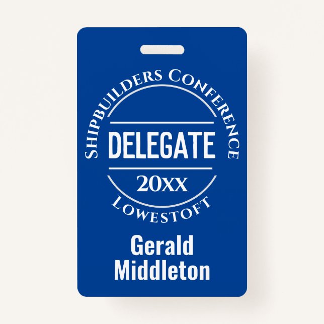 Assembly, Convention or Conference Delegate Badge (Front)