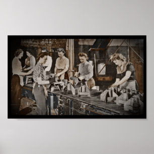 Assembly Munitions Factory Workers  1945 Poster