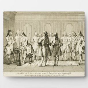 Assembly of Free Masons to Initiate an Apprentice, Plaque