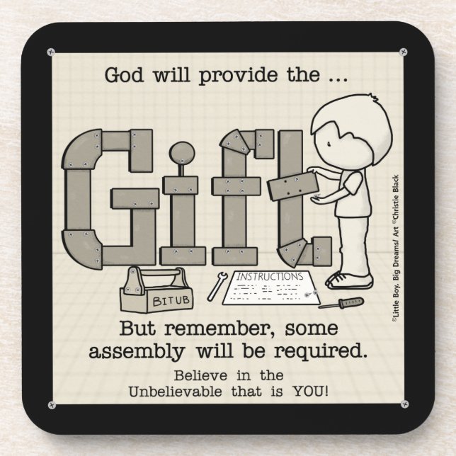 Assembly Required Drink Coaster (Front)