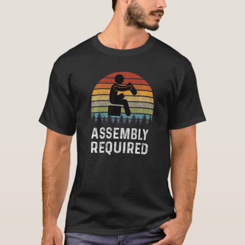 Assembly Required Prosthetic Humor Retro Leg Amput T_Shirt