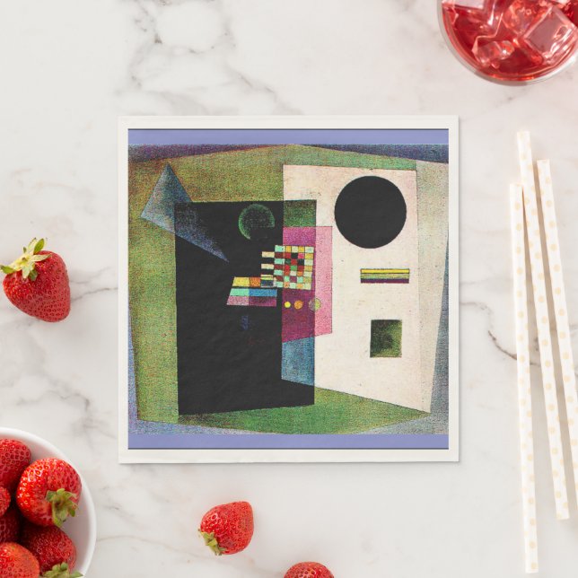Asserting, abstract painting by Kandinsky, Napkins (Insitu)