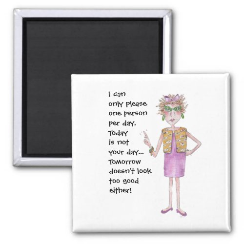 Assertive Woman Stern Lecture painted caricature M Magnet