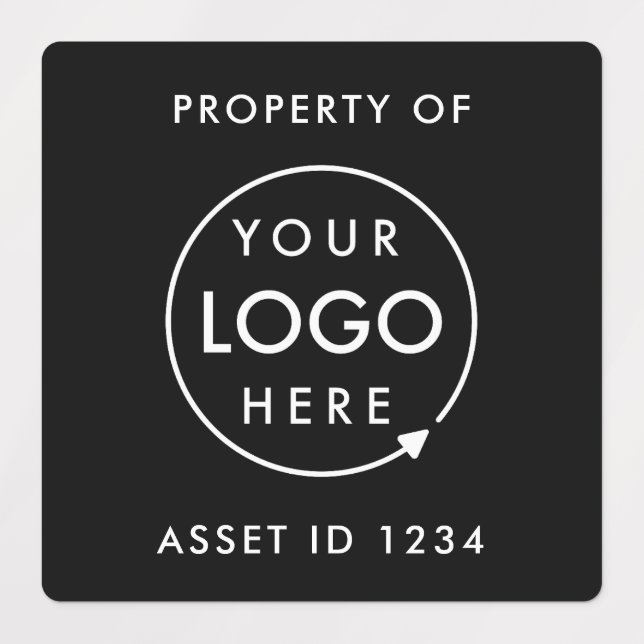 Asset ID Logo | Property of Company Business Black Labels (Design 1)