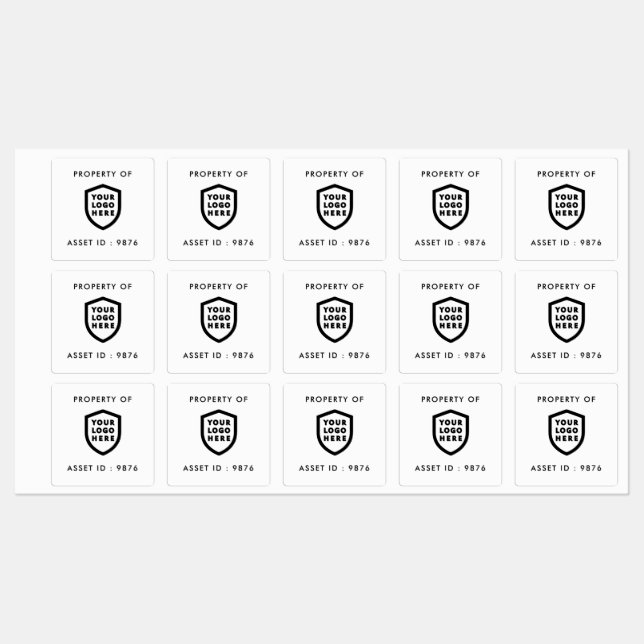 Asset ID Logo | Property of Company Business Labels (Sheet)