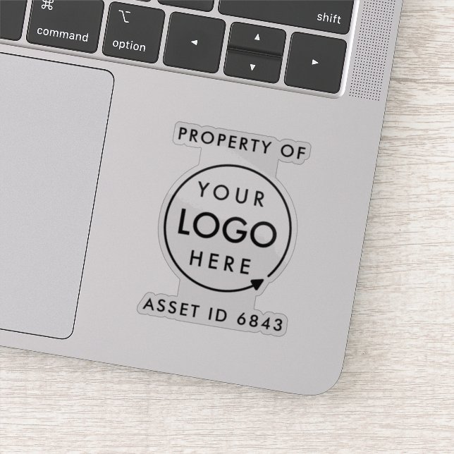Asset ID Logo | Property of Company Business Sticker (Detail)