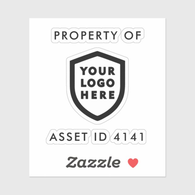 Asset ID Logo | Property of Company Business Sticker (Sheet)
