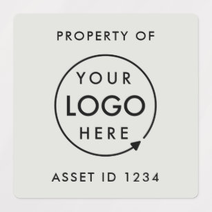 Asset ID Logo   Silver Gray Business Property of Labels