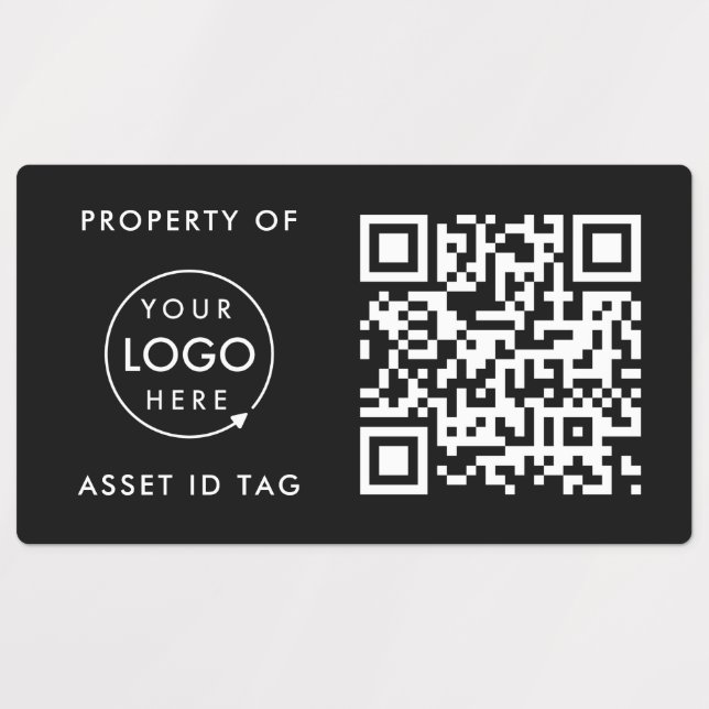 Asset ID Tag | QR Code Property of Business Black Labels (Design 1)