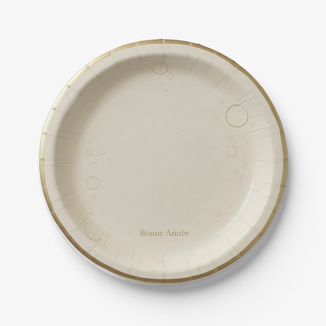 Assiette en carton ivoire dorée paper plates (Front)